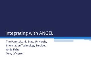 Integrating with ANGEL
