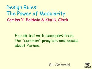 Design Rules: The Power of Modularity