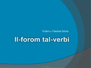 It-tieni u l-ħames forma