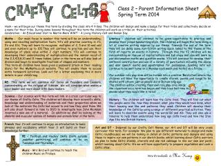 Class 2 – Parent Information Sheet Spring Term 2014