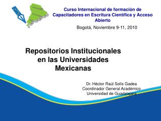 Curso Internacional de formación de Capacitadores en Escritura Científica y Acceso Abierto