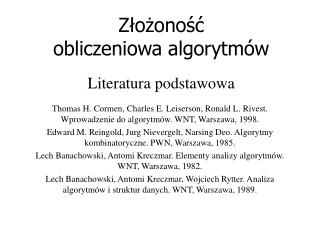 Złożoność obliczeniowa algorytmów