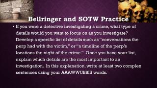 Bellringer and SOTW Practice