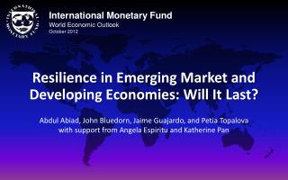 International Monetary Fund World Economic Outlook October 2012