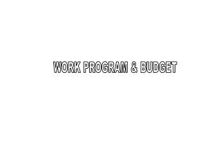 WORK PROGRAM &amp; BUDGET