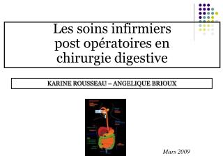 Les soins infirmiers post opératoires en chirurgie digestive