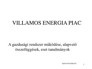 VILLAMOS ENERGIA PIAC