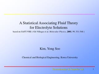 Kim, Yong Soo Chemical and Biological Engineering, Korea University