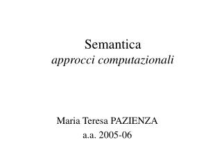 Semantica approcci computazionali