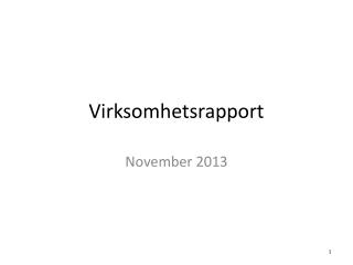 Virksomhetsrapport