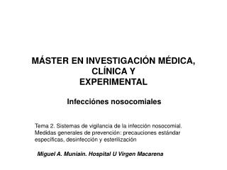 MÁSTER EN INVESTIGACIÓN MÉDICA, CLÍNICA Y EXPERIMENTAL