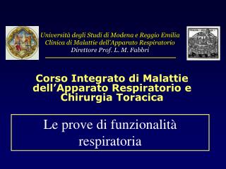 Università degli Studi di Modena e Reggio Emilia Clinica di Malattie dell’Apparato Respiratorio