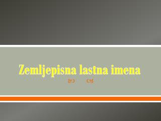 Zemljepisna lastna imena