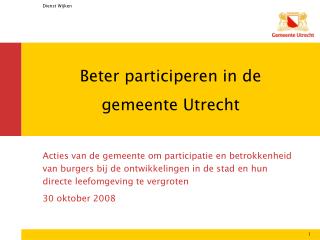 Beter participeren in de gemeente Utrecht