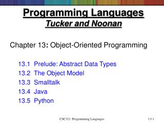 Programming Languages Tucker and Noonan