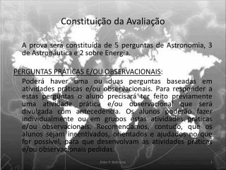 Constituição da Avaliação