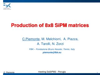 Production of 8x8 SiPM matrices