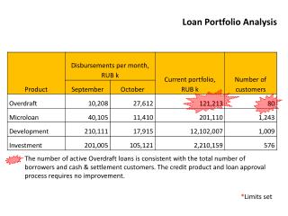 Loan P ortfolio A nalysis