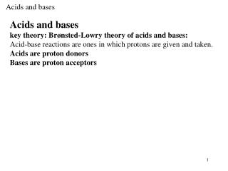 Acids and bases