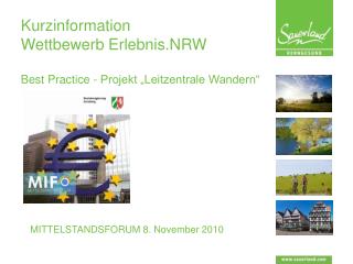 Kurzinformation Wettbewerb Erlebnis.NRW Best Practice - Projekt „Leitzentrale Wandern“