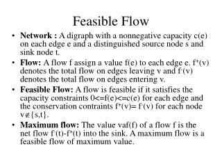 Feasible Flow