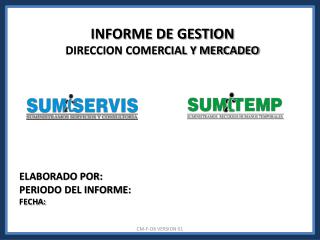 INFORME DE GESTION DIRECCION COMERCIAL Y MERCADEO