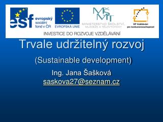 Trvale udržitelný rozvoj (Sustainable development)