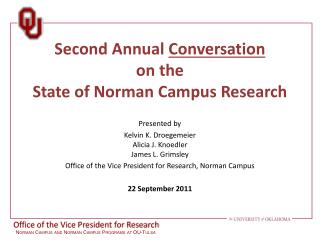 Second Annual Conversation on the State of Norman Campus Research