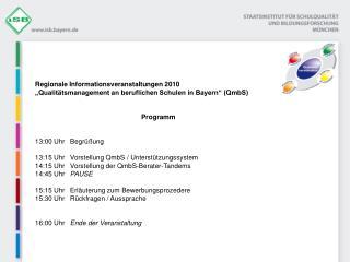 Regionale Informationsveranstaltungen 2010