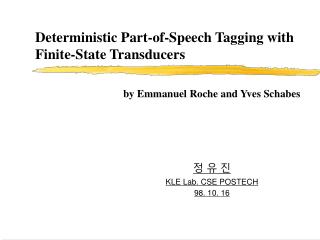 Deterministic Part-of-Speech Tagging with Finite-State Transducers