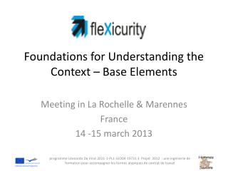 Foundations for Understanding the Context – Base Elements