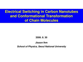 Jisoon Ihm School of Physics, Seoul National University