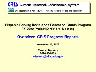 Hispanic-Serving Institutions Education Grants Program FY 2009 Project Directors’ Meeting