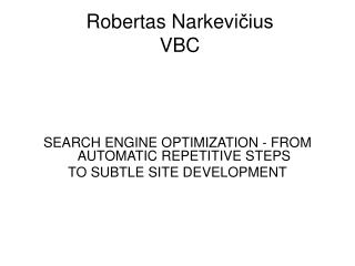 Robertas Narkevi čius VBC