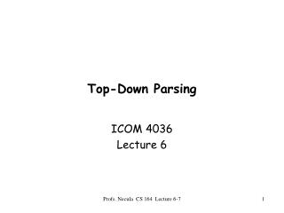 Top-Down Parsing