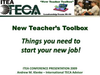 New Teacher’s Toolbox