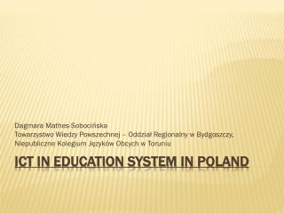 ICT in Education System in poland