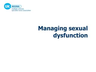 Managing sexual dysfunction