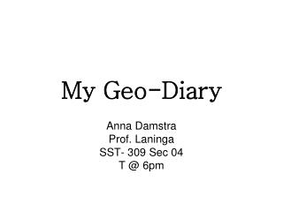 My Geo-Diary