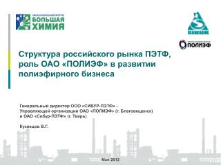 Структура российского рынка ПЭТФ, роль ОАО «ПОЛИЭФ» в развитии полиэфирного бизнеса
