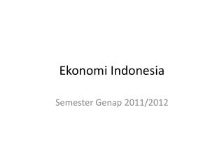 Ekonomi Indonesia