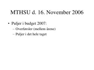 MTHSU d. 16. November 2006