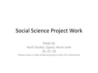 Social Science Project Work
