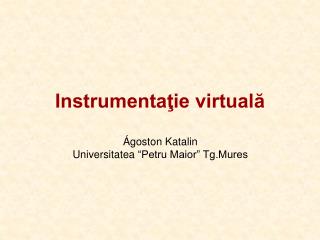 Instrumentaţie virtuală