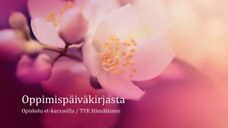 Oppimispäiväkirjasta