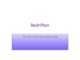 Bedriften