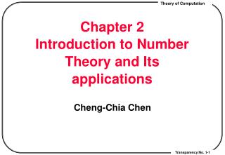 Chapter 2 Introduction to Number Theory and Its applications
