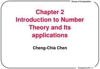 Chapter 2 Introduction to Number Theory and Its applications