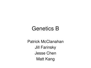 Genetics B