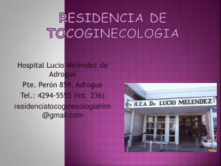 RESIDENCIA DE TOCOGINECOLOGIA